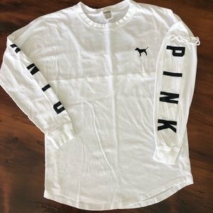 Pink long sleeve logo tee